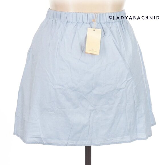 MISS PATINA blue vintage retro style floral lace panel mini skirt - Picture 4 of 8